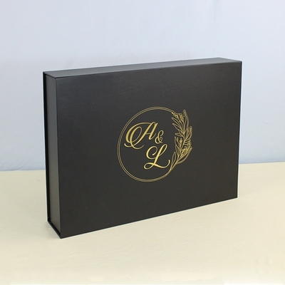 กล่องบรรจุสินค้าหรูธรรม Custom Logo Printing Black กล่องของขวัญแม่เหล็กแข็งแรงที่มีฝาปิดแม่เหล็ก